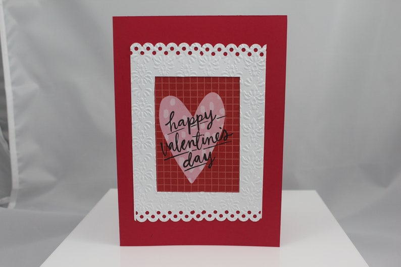 Red valentines card blank card optional personalized note image 1