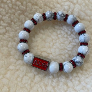 Delta Sigma Theta Jackie focal Bracelet - white
