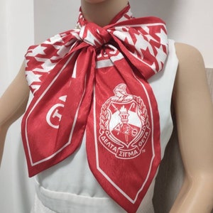 Delta Sigma Theta Houndstooth Stole - Red trim