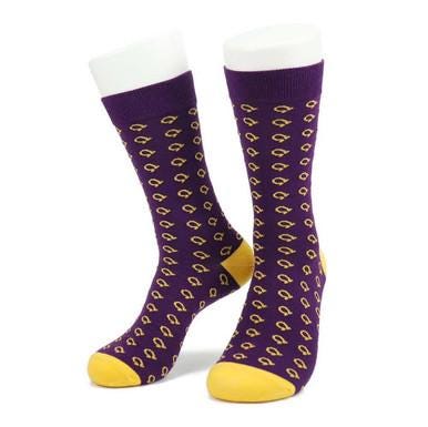 purple and gold dress socks Purple and Gold Birdseye | Premium Team Color Dress Socks