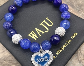 Zeta Phi Beta "Lacy" Bracelet with heart charm