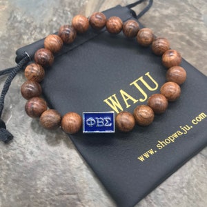 Phi Beta Sigma Wood focal Bracelet