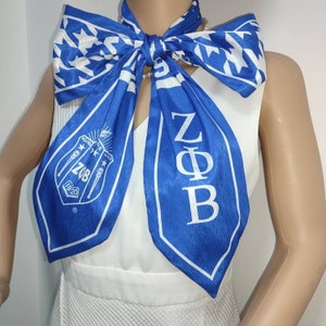 Zeta Phi Beta Houndstooth Stole - blue center