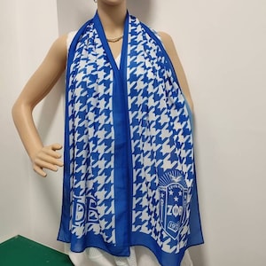 Zeta Phi Beta Houndstooth Scarf - blue trim