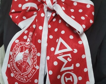 Delta Sigma Theta Stole - red with white dots