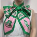 Pink & Green Houndstooth stole- green trim