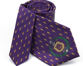 Omega Psi Phi Silk Tie - Thunderbolt print