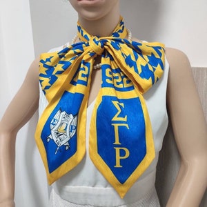 Sigma Gamma Rho Houndstooth Stole- yellow trim