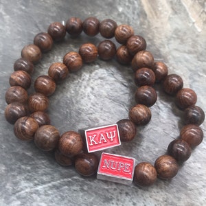 Kappa Alpha Psi Nupe Wood focal Bracelet