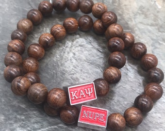 Kappa Alpha Psi Nupe Wood focal Bracelet