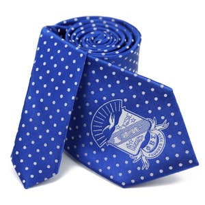 Phi Beta Sigma Silk Necktie - blue polka dot