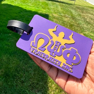 Omega Psi Phi Luggage Tag