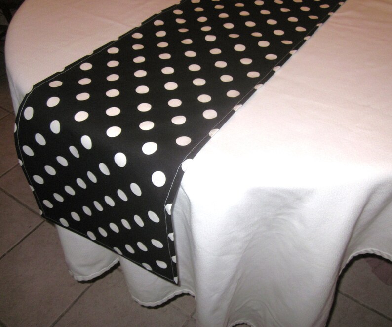 Black And White Polka Dot Table Runner Minnie Mouse Party Mickey Mouse Party Wedding Bridal Shower Baby Shower Graduation