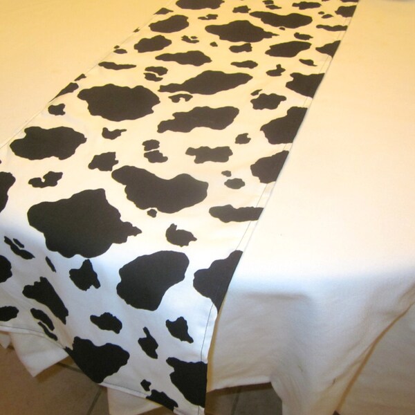 Cow Print Table Runner, birthday party, Toy Story party, western birthday,cowboy decor, cowgirl decorations, baby shower, bridal Shower