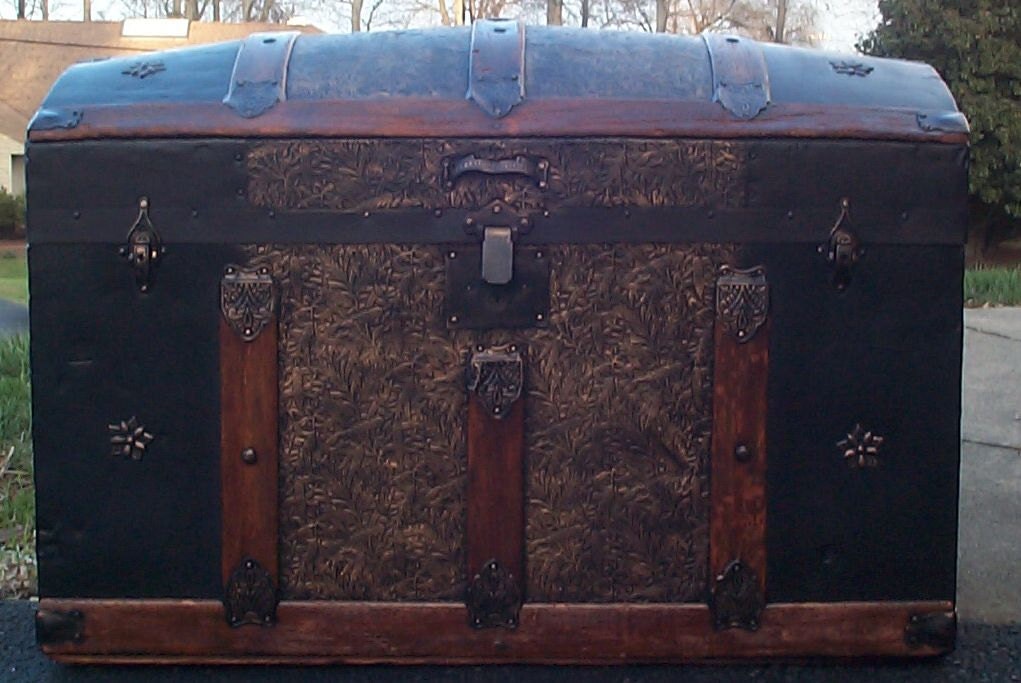 611 Tin Filigree Restored Antique Trunk Original Victorian | Etsy