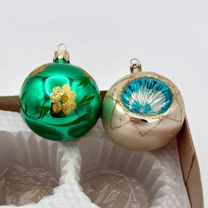 Two Hand Decorated Glass Ornaments