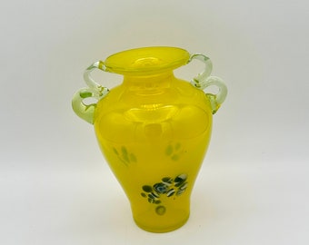 Yellow Art Glass Vase