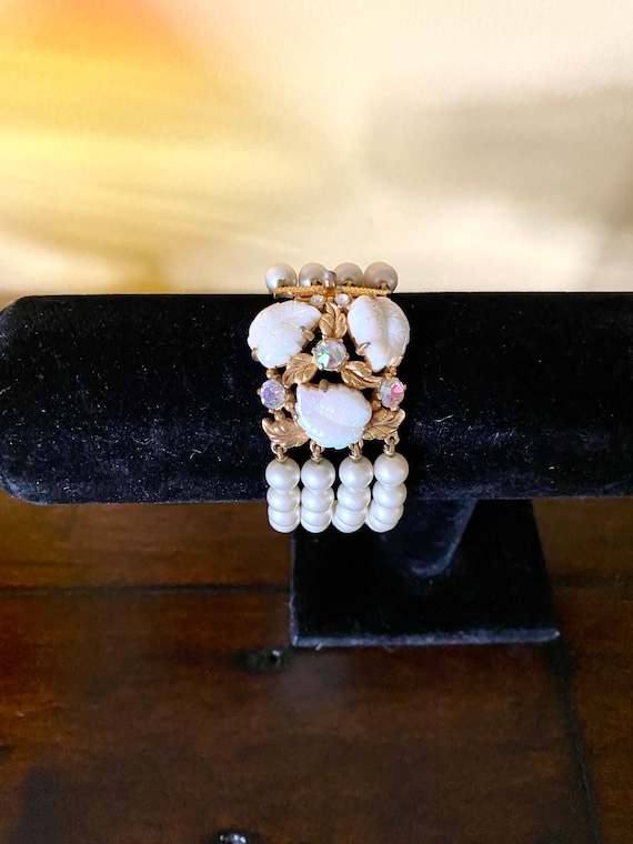 Vintage Signed Schiaparelli Faux Pearl And Molded 