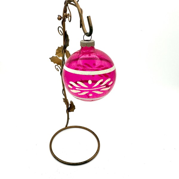 Vintage Shiny Brite Unsilvered Clear Pink Ornament