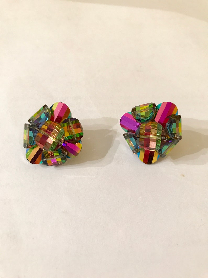 Vintage Vogue Pagoda Crystal Earrings