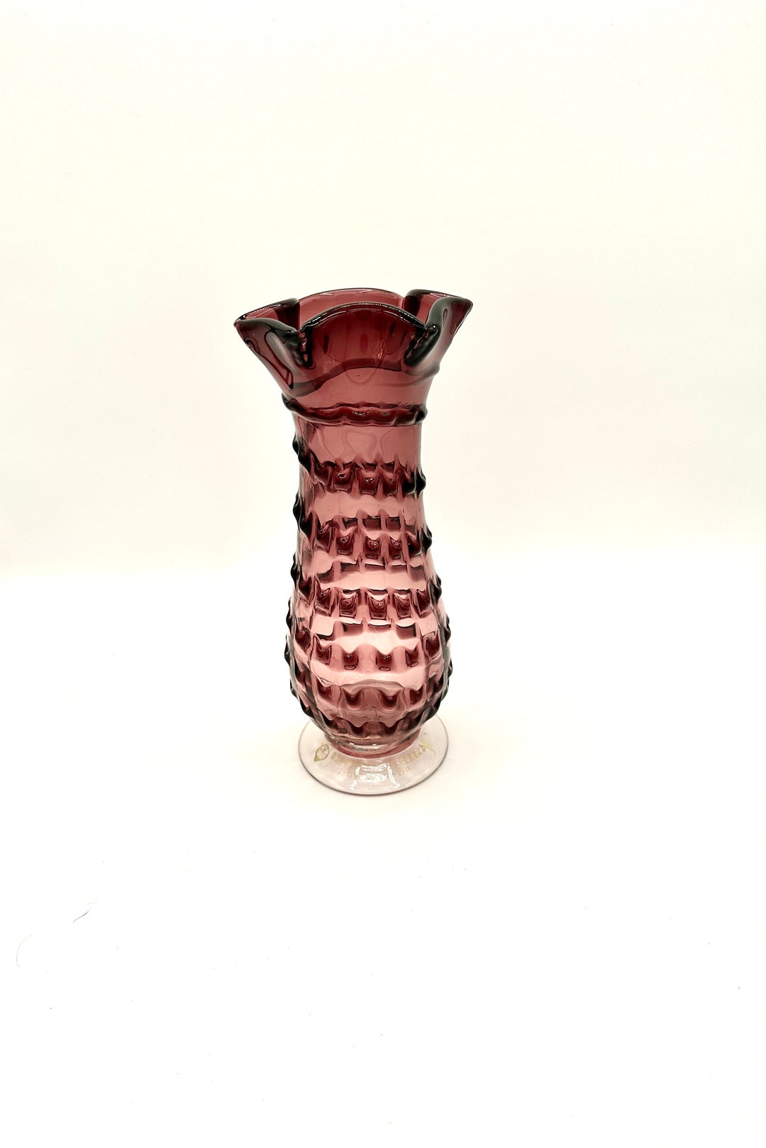 Vintage Purple Glass Vase Etsy