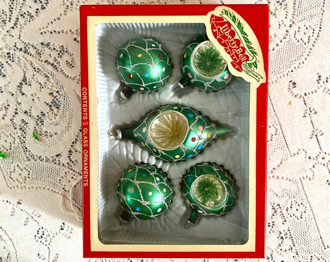Vintage Liberty Bell Glass Ornaments/vintage Green Glass Ornaments Etsy
