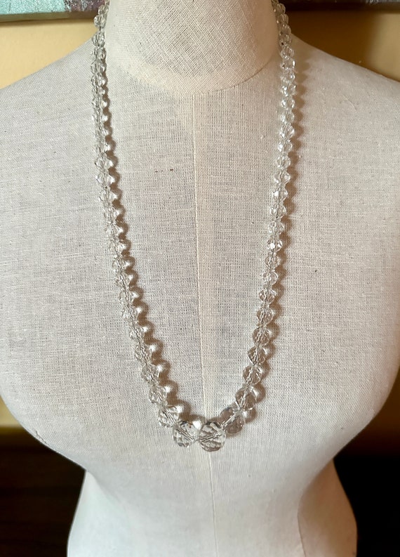 Vintage Quartz/ Rock Crystal Necklace On Silver C… - image 2