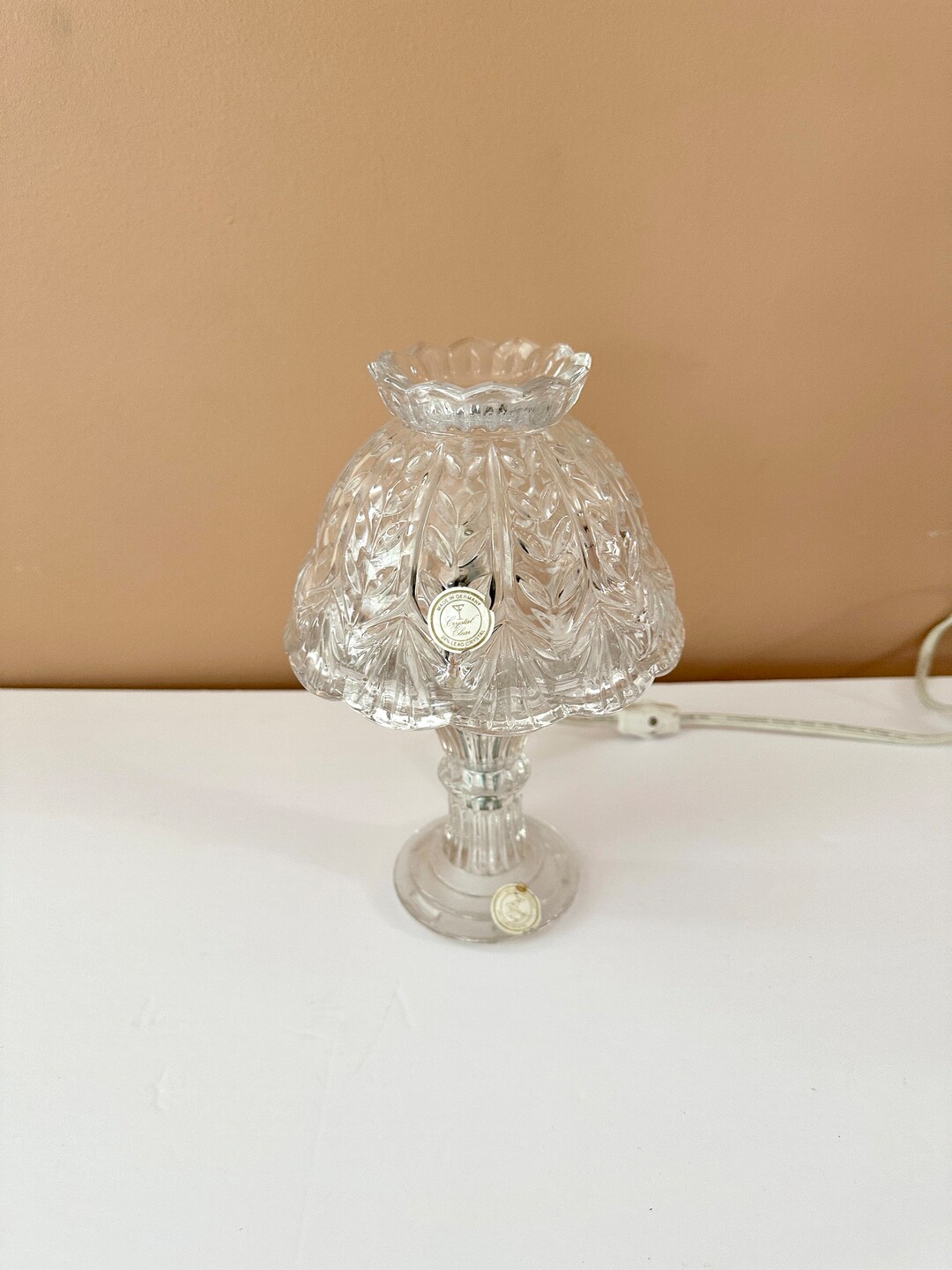 Vintage Lead Crystal Table Lamp Etsy