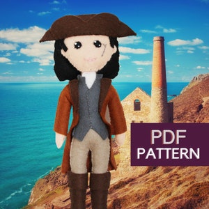 Poldark Felt Doll Sewing Patten, Tutorial, Instant Digital Download, PDF Pattern
