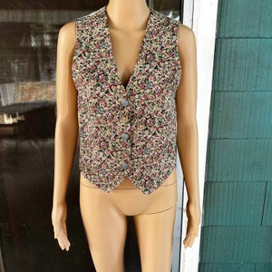 Vintage 90&#39;s Floral Tapestry Vest by Petite Sophisticate size Small