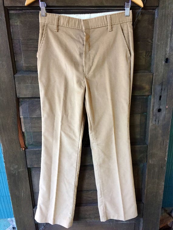 Vintage 70's Tan Corduroy High Waisted Flare Pant… - image 3