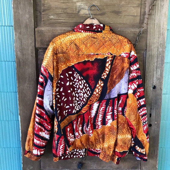 Vintage 80's Abstract Animal Mixed Print Windbreaker Bomber