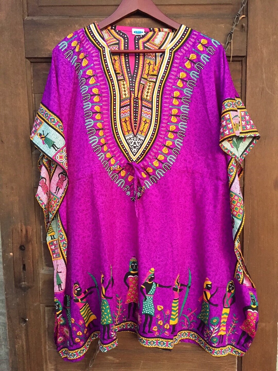 牡丹ᑦᑋᵃᵑ*୨୧*˚·♡ Vintage 70's African Tribal Print Dashiki Square Poncho
