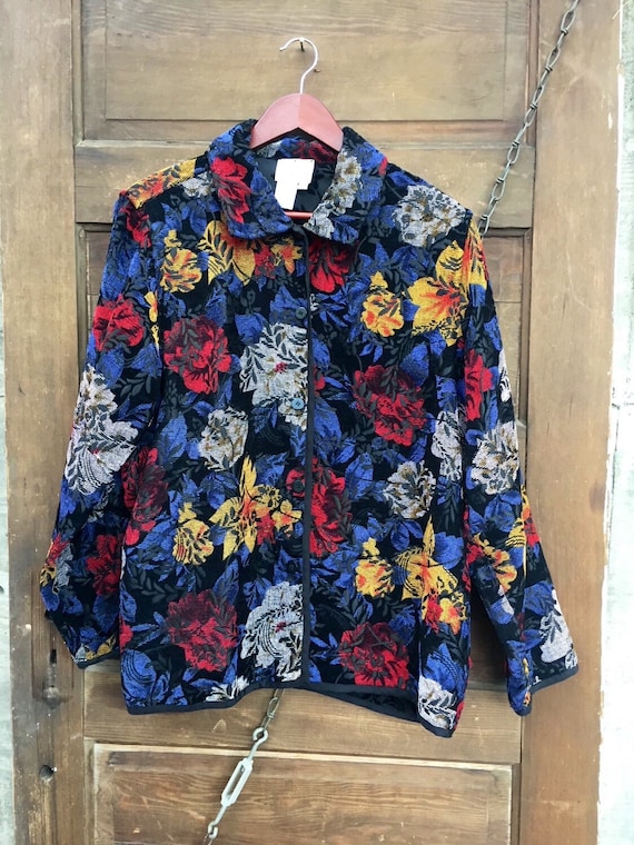 Amazing Vintage Floral Tapestry Jacket/ Blazer/ Ov