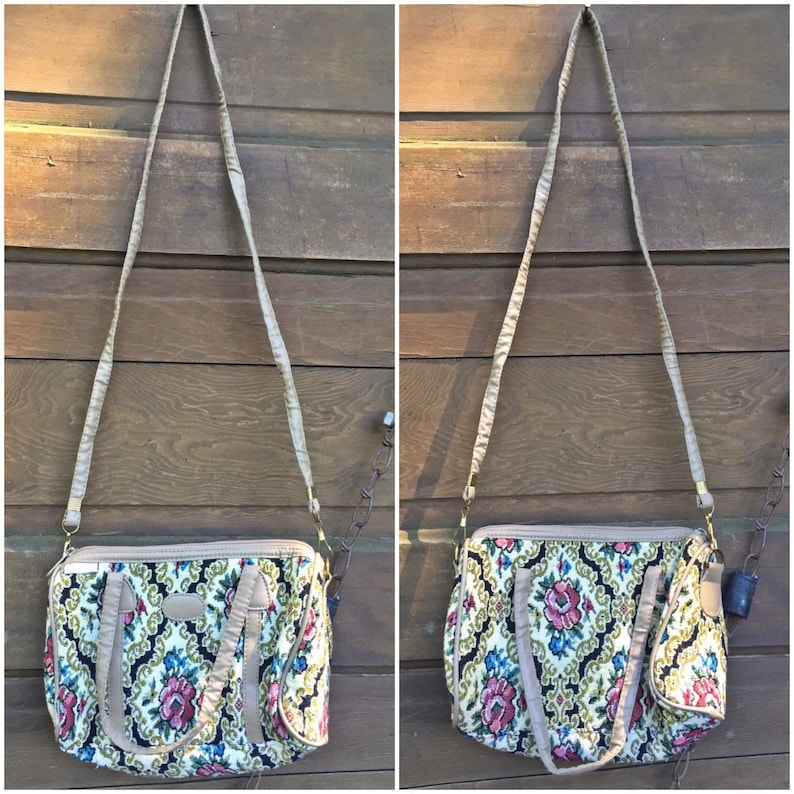 Adorable Vintage Small Tapestry Cross Body Purse by American Heritage