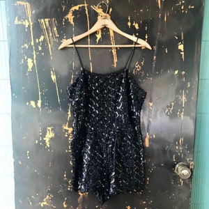 Vintage 60’s/70’s Mod Black All-over Sequined LBD Mini Romper size small