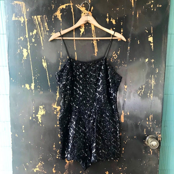 Vintage 60's/70's Mod Black All-over Sequined LBD Mini Romper Size Small -  Etsy