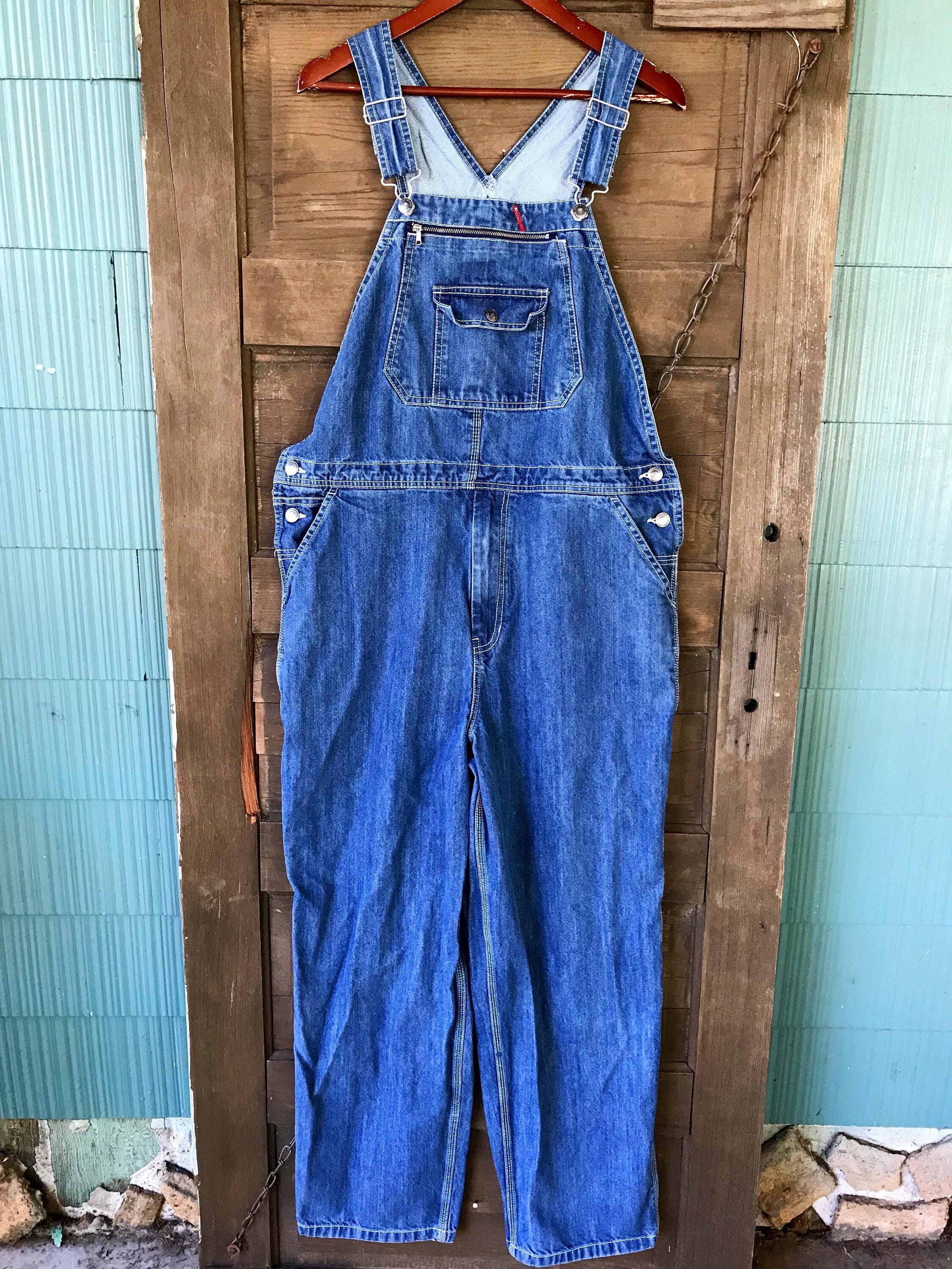 Vintage 90's Blue Denim Carpenter Overalls by Craftsman Size Large 38x32 