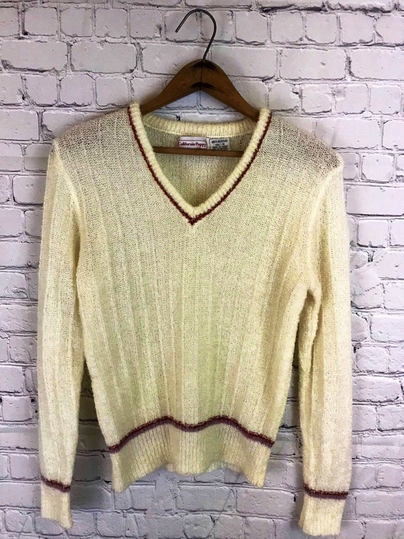 Vintage 70's Women's Off White with brown and Pin… - image 3