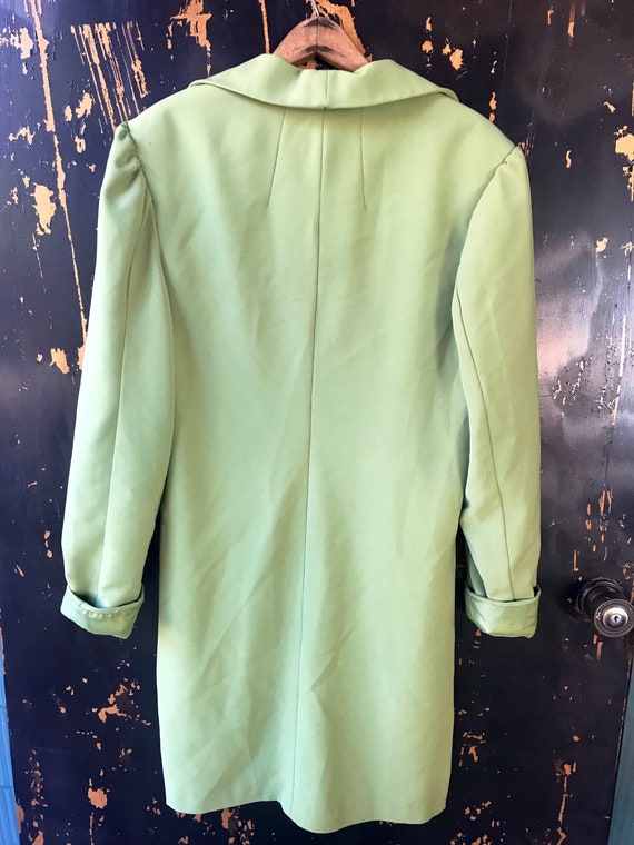 Vintage 60's Mod Lime Green/ Chartreuse High Low … - image 8