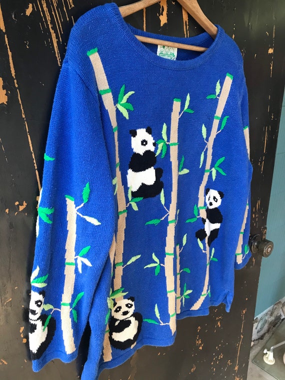 Vintage 90's Oversized Panda Sweater by The Quack… - image 5