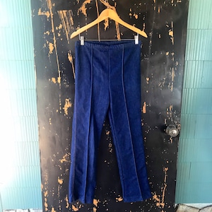 Vintage 70er hoch taillierte Stretch Denim Flare Schlagjeans von Jean Michele Größe 8 31 ”