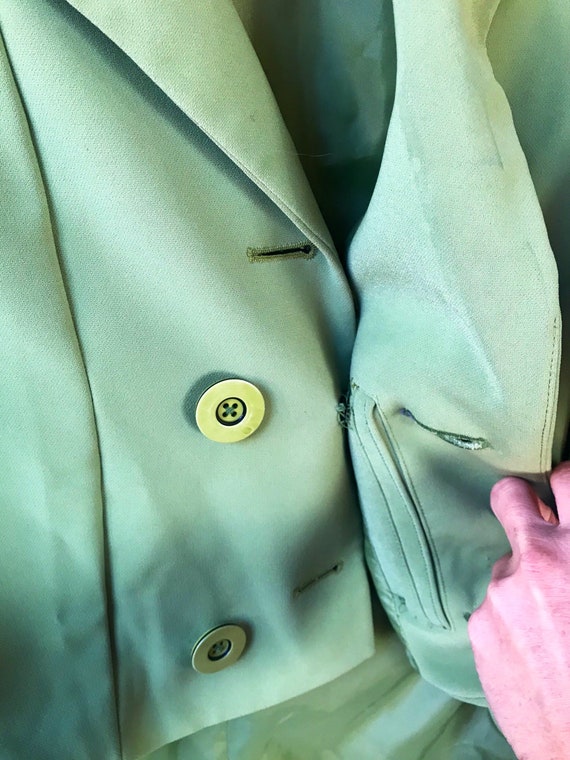 Vintage 60's Mod Lime Green/ Chartreuse High Low … - image 10