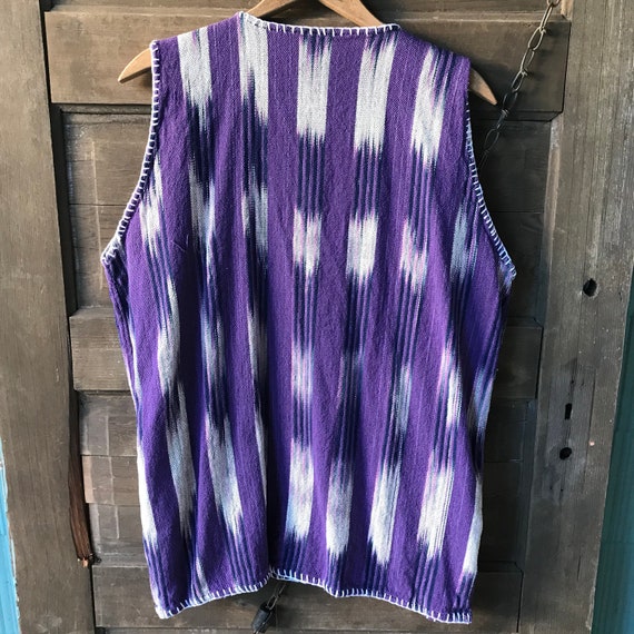 Vintage 70’s Purple Southwest Woven Open Vest wit… - image 5