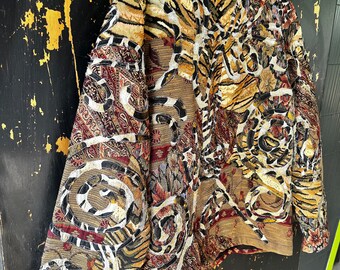 Vintage 90's Animal Print Floral Paisley Patchwork Tapestry