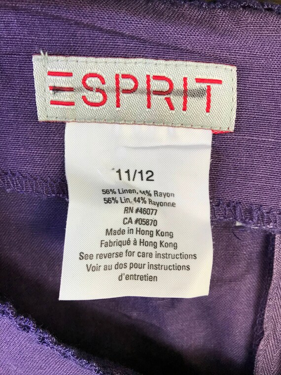 Vintage 90's Purple Linen Mini Dress by Esprit Si… - image 7