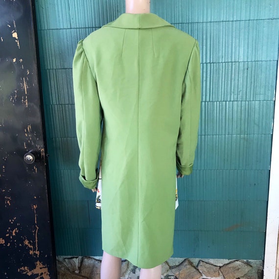 Vintage 60's Mod Lime Green/ Chartreuse High Low … - image 4