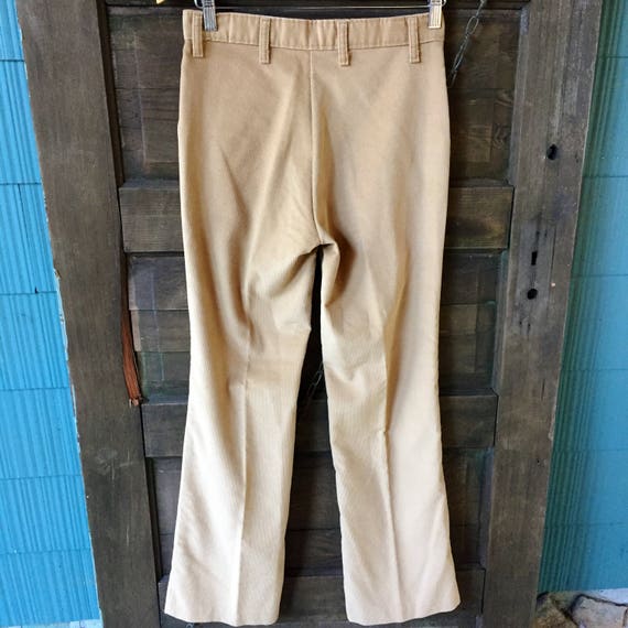 Vintage 70's Tan Corduroy High Waisted Flare Pant… - image 4