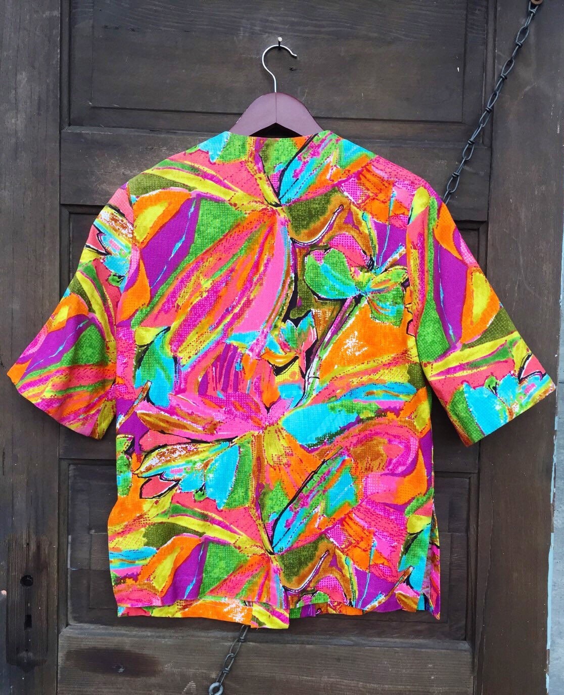 Vintage 60's Women's Colorful Abstract Print Mod Top Size Medium - Etsy ...