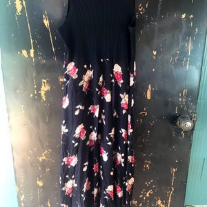 Vintage 90's Floral Babydoll Tank Maxi Dress by California Concepts size Medium/large image 5